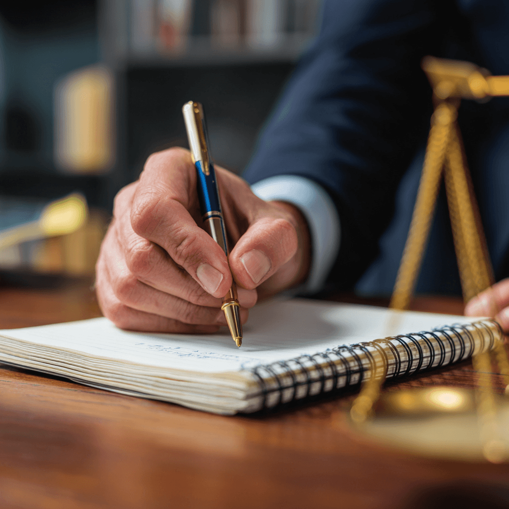 Lawyer writing